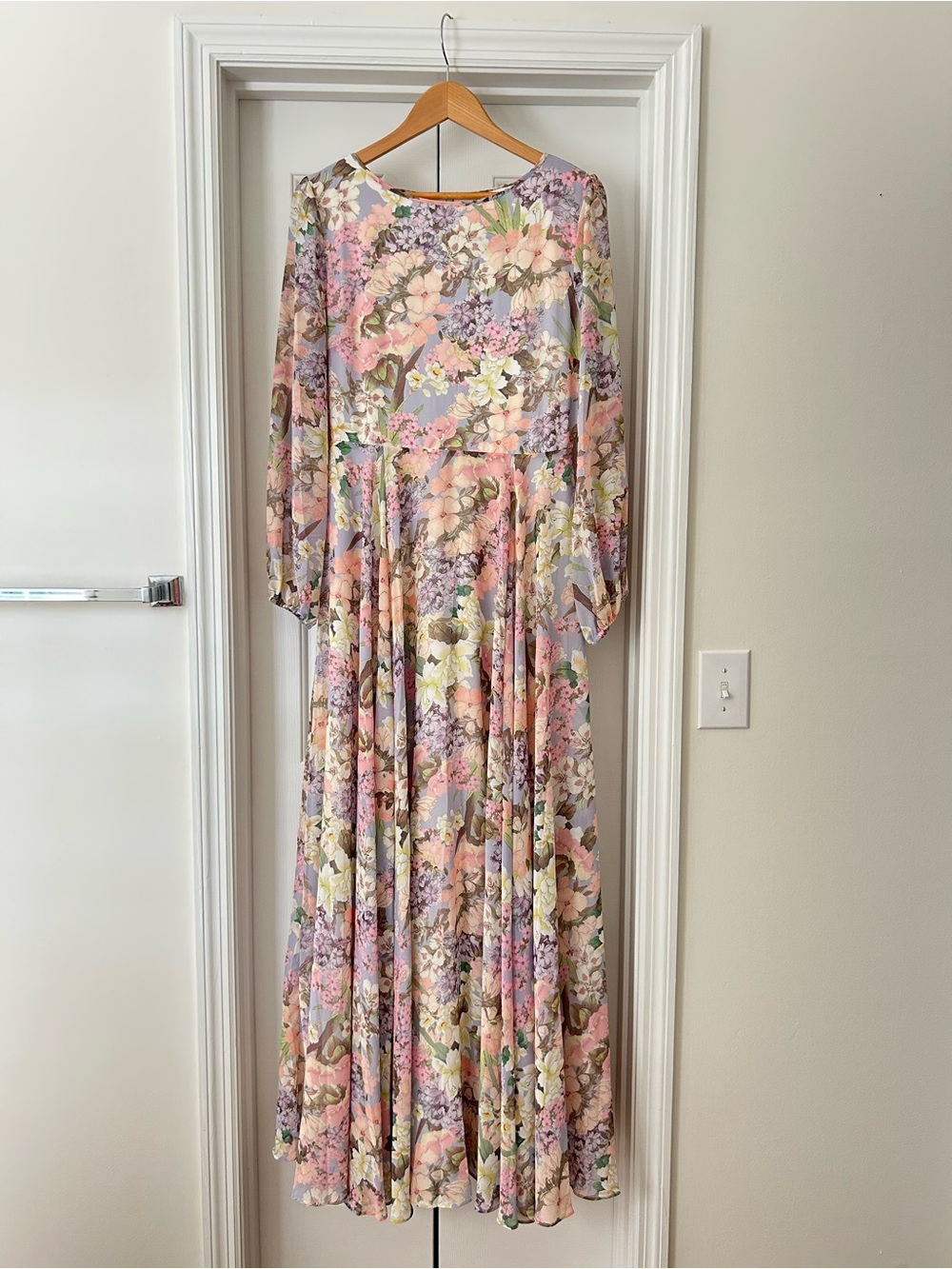 Yumi Kim Floral Maxi Dress Pink,Light Blue, Lavender, Yellow Long Sleeve